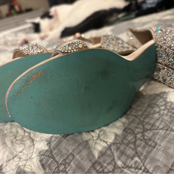 Betsey Johnson Embellished Nude Heels - Picture 11 of 12